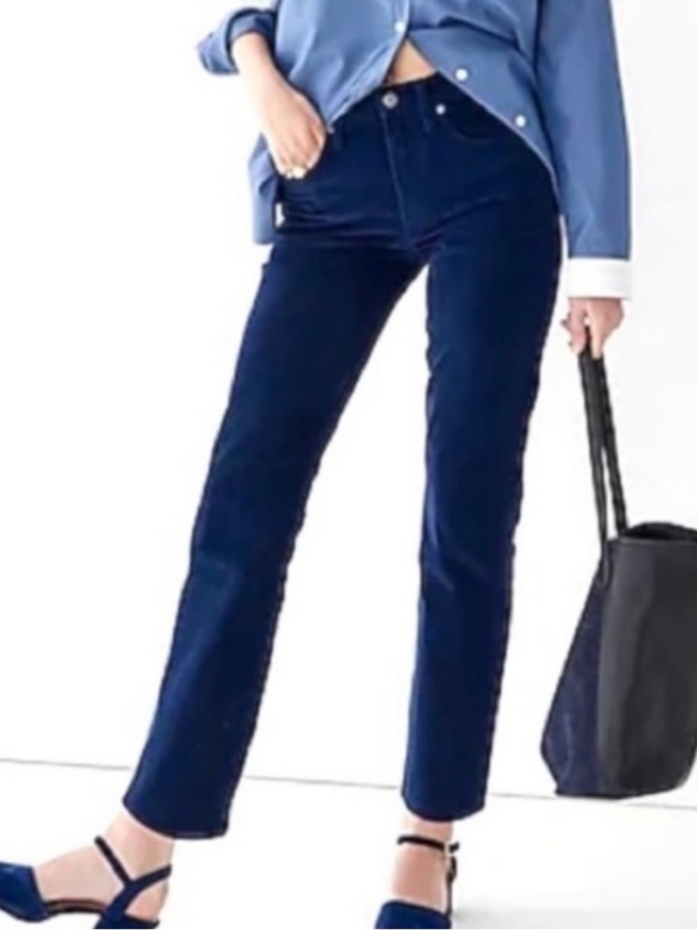 J. Crew Vintage Slim Straight Dark Blue Corduroy Pants Size 29